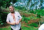 Leo giving us a lecture on fruits and vegetables on Tahaa (John Beck).